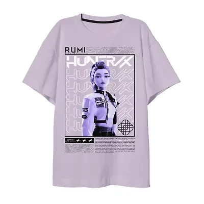 Rumi Big Kid Girls Crew Neck Short Sleeve Regular Fit KPop Demon Hunters Graphic T-Shirt