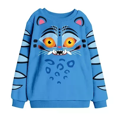 Derpy Tiger Little & Big Kid Girls Crew Neck Fleece Long Sleeve KPop Demon Hunters Sweatshirt