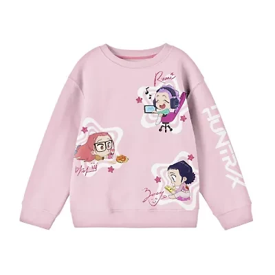 Little & Big Kid Girls Round Neck Fleece Long Sleeve KPop Demon Hunters Sweatshirt