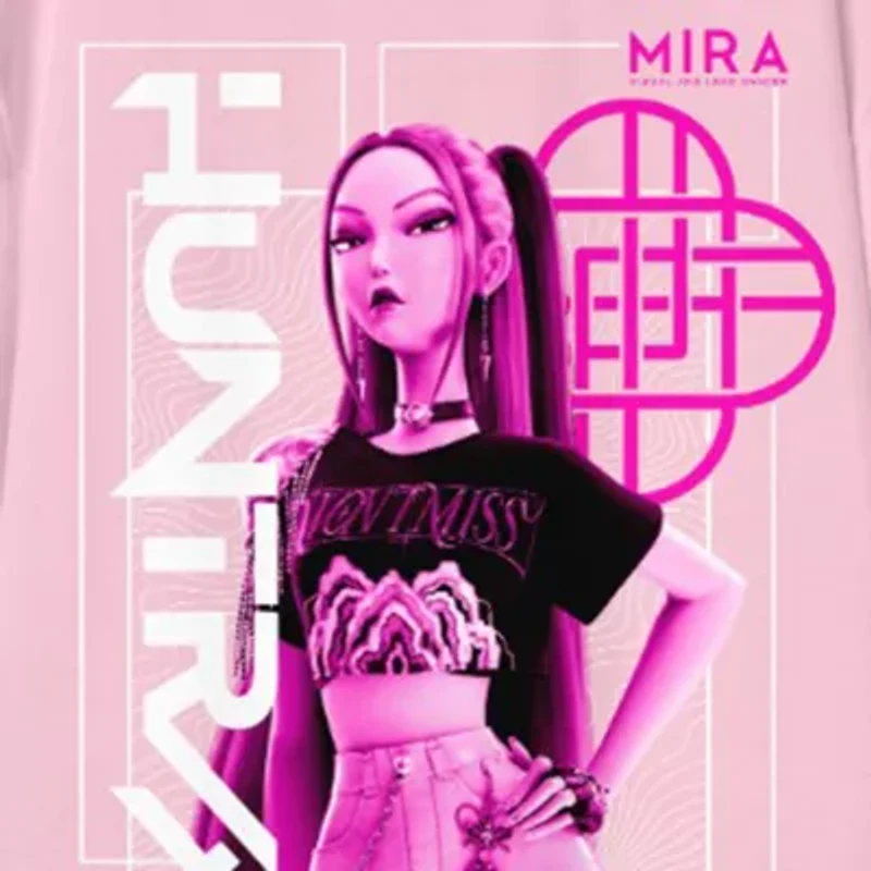 Mira Big Kid Girls Crew Neck Short Sleeve KPop Demon Hunters Graphic T-Shirt