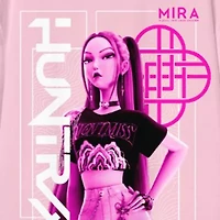 Mira Big Kid Girls Crew Neck Short Sleeve KPop Demon Hunters Graphic T-Shirt
