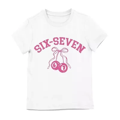 Little & Big Kid Girls Crew Neck Short Sleeve Regular Fit Graphic T-Shirt