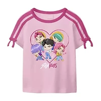 Saja Boys Big Kid Girls Round Neck Short Sleeve Regular Fit KPop Demon Hunters Graphic T-Shirt