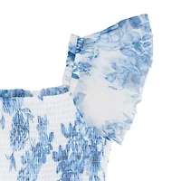 Rare Editions Big Kid Girls Short Sleeve Flutter Floral Maxi Dress