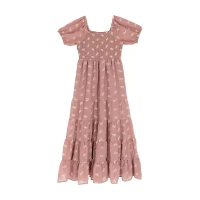 Rare Editions Big Kid Girls Short Sleeve Maxi Dress