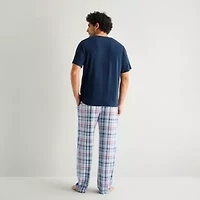 RESTWELL Mens Crew Neck Short Sleeve 2-pc. Pajama Sets