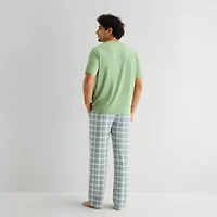 RESTWELL Mens Crew Neck Short Sleeve 2-pc. Pajama Sets