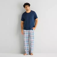 RESTWELL Mens Crew Neck Short Sleeve 2-pc. Pajama Sets