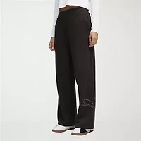 PUMA Womens Wide Leg High Rise Relaxed Fit Sweatpant
