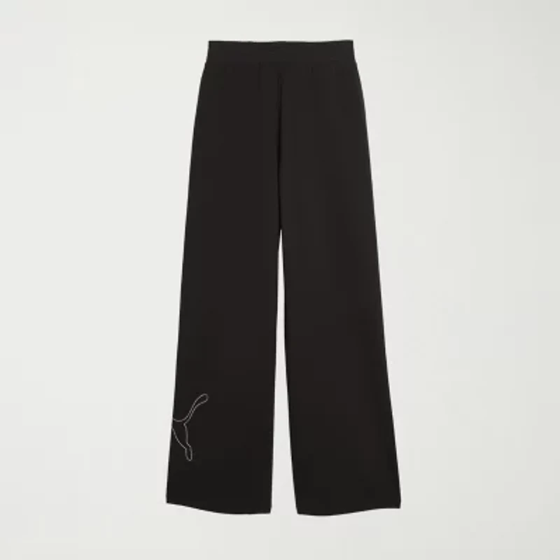 PUMA Womens Wide Leg High Rise Relaxed Fit Sweatpant