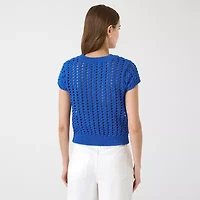 RM Rebecca Minkoff Womens Round Neck Short Sleeve Pullover Sweater
