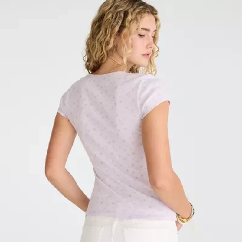 AEROPOSTALE Womens Juniors V Neck Short Sleeve T-Shirt