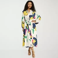 Premier Amour Womens Long Sleeve Floral Midi Fit + Flare Dress