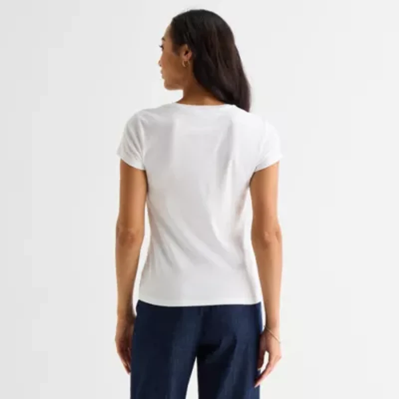 Liz Claiborne Womens Tall V Neck T-Shirt