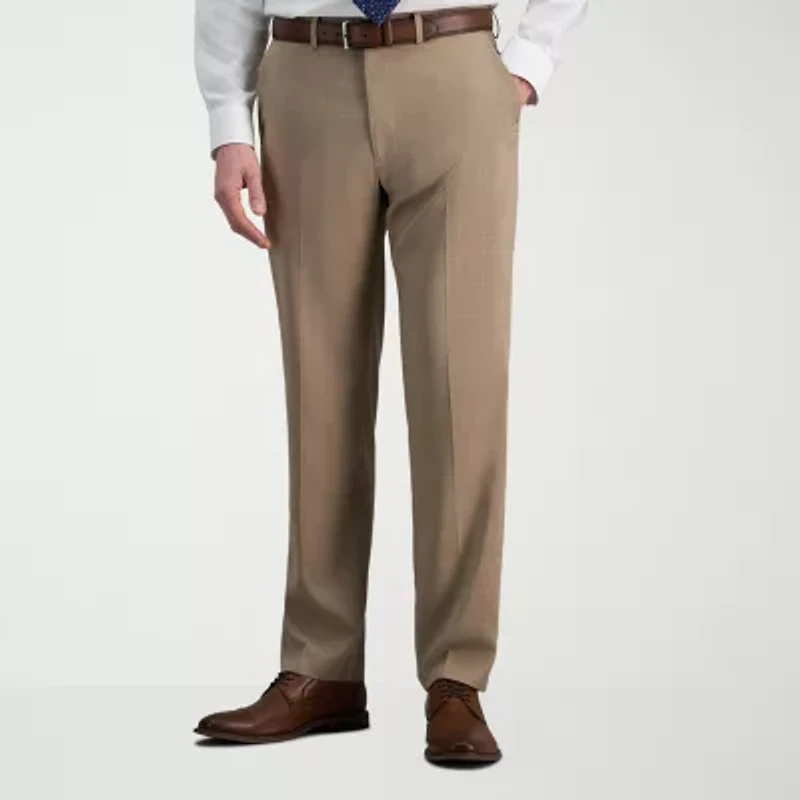 Haggar Smart Wash Mens Plaid Stretch Fabric Classic Fit Flat Front Suit Pant