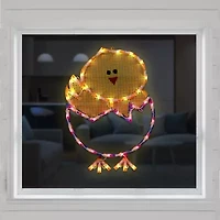 Northlight 17" Lighted Hatching Baby Chick In Egg Easter Window Decor