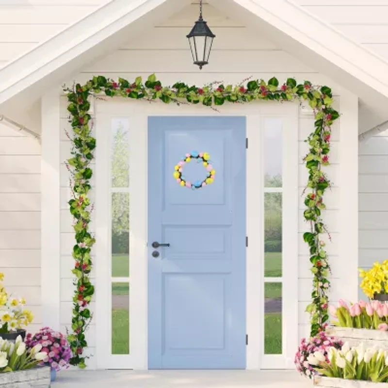 Northlight 10" Pastel Egg Spring Grapevine Wreath