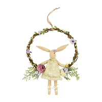 Northlight 10" Green Girl Bunny Artificial Floral Wreath