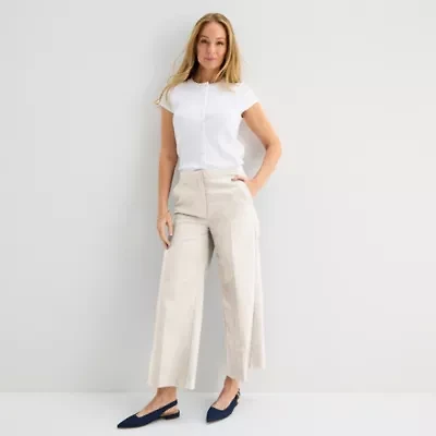 Liz Claiborne Womens Wide Leg Mid Rise Trouser