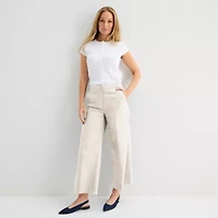 Liz Claiborne Womens Wide Leg Mid Rise Trouser