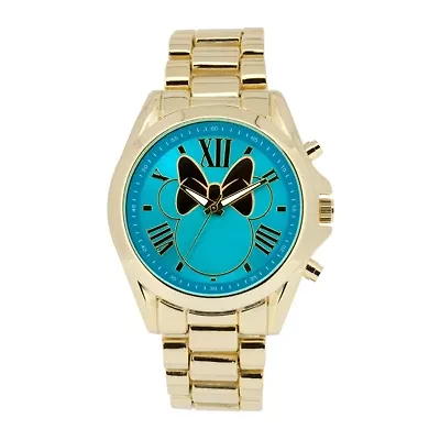 Disney Minnie Mouse Womens Dial Gold-Tone Bracelet Watch