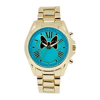 Disney Minnie Mouse Womens Dial Gold-Tone Bracelet Watch