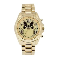 Disney Minnie Mouse Womens Gold-Tone Dial Gold-Tone Bracelet Watch