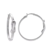 Sterling Silver Knot Design Hoop Earrings