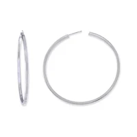 Sterling Silver 50mm Square-Edge Hoop Earrings