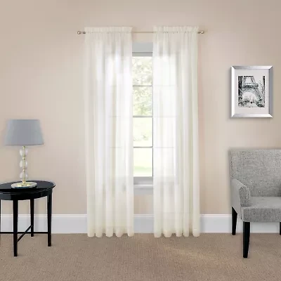 Eclipse Victoria Voile Rod Pocket Sheer Set of 2 Curtain Panel