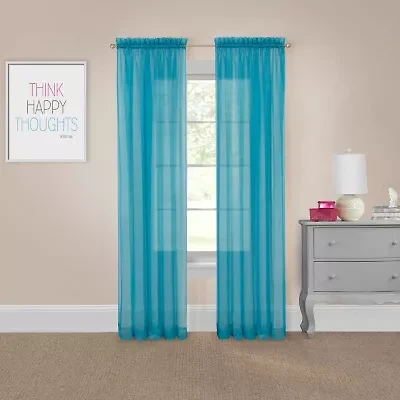 Eclipse Victoria Voile Rod Pocket Sheer Set of 2 Curtain Panel