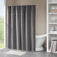 Madison Park Rianon Finley Cotton Waffle Weave Textured Shower Curtain
