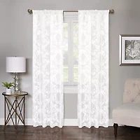 Regal Home Lombardi Floral Rod Pocket Sheer Single Curtain Panel