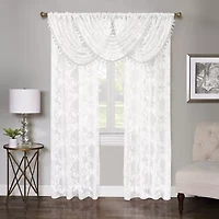 Regal Home Lombardi Floral Rod Pocket Sheer Single Curtain Panel