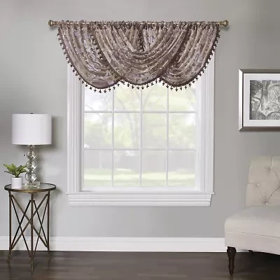 Regal Home Lombardi Floral Rod Pocket Waterfall Valance