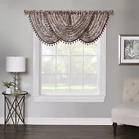 Regal Home Lombardi Floral Rod Pocket Waterfall Valance