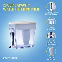 ZeroWater 20 Cup Ready Pour Water Filter Pitcher
