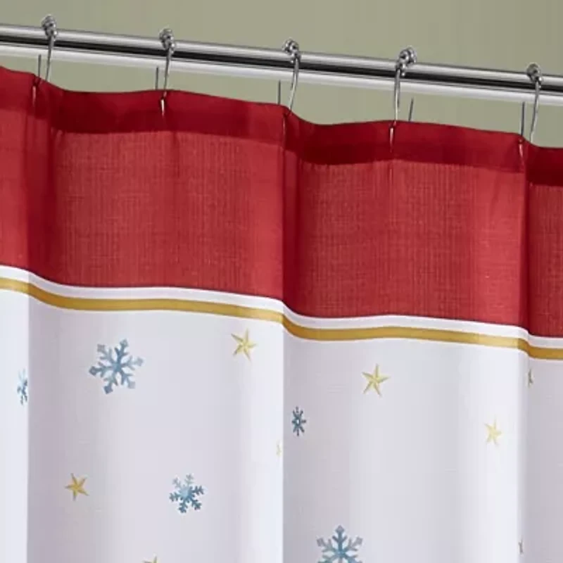 Elrene Home Fashions Santa's Snowy Sleighride Shower Curtain
