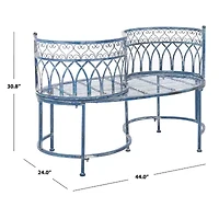 Lara Scroll Iron Kissing Bench