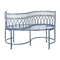Lara Scroll Iron Kissing Bench