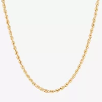 Unisex Adult 10K Gold 22 Inch Rope Chain Necklace