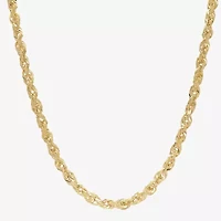 Unisex Adult 10K Gold 24 Inch Rope Chain Necklace