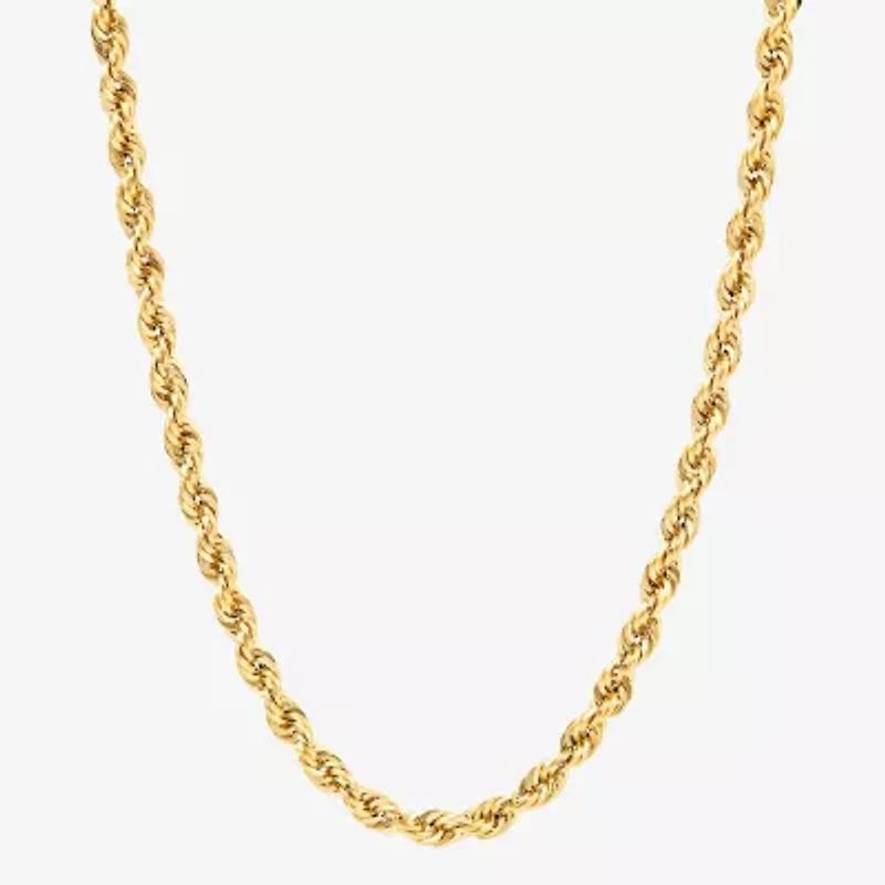 Unisex Adult 14K Gold 24 Inch Rope Chain Necklace
