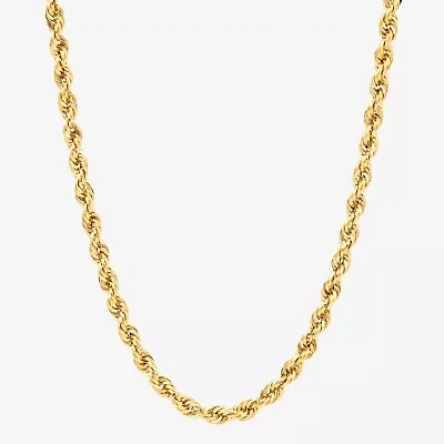 Unisex Adult 14K Gold 24 Inch Rope Chain Necklace