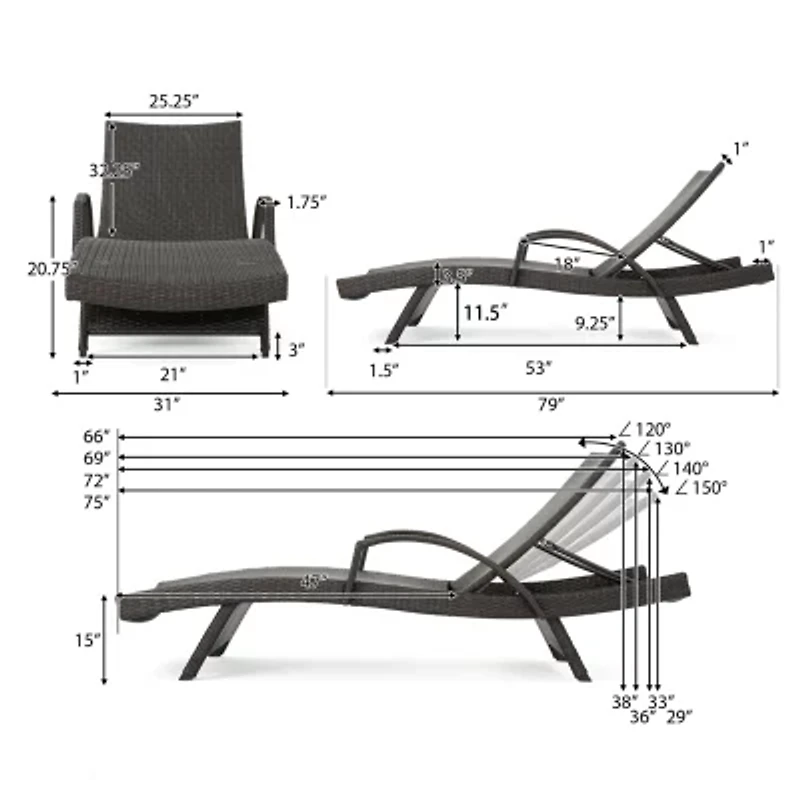 Salem Adjustable 2-pc. Lounge Chair