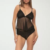 Jezebel Veil Tulle Ruffle Cami Panty Set- 999548