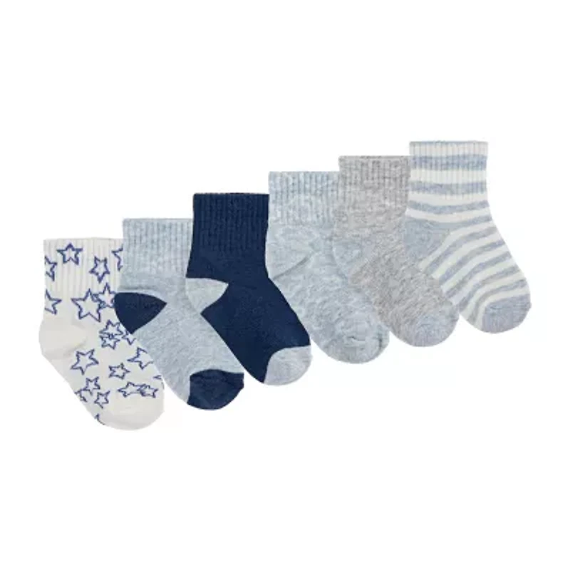 Huggies Baby Boys Multi-Pack 6 Pair Quarter Ankle Socks