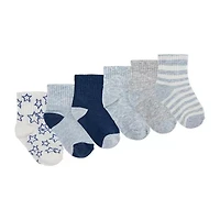 Huggies Baby Boys Multi-Pack 6 Pair Quarter Ankle Socks