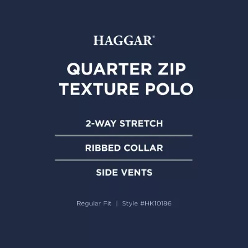 Haggar Premium Comfort Houndstooth Mens Regular Fit Short Sleeve Polo Shirt