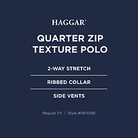 Haggar Premium Comfort Houndstooth Mens Regular Fit Short Sleeve Polo Shirt